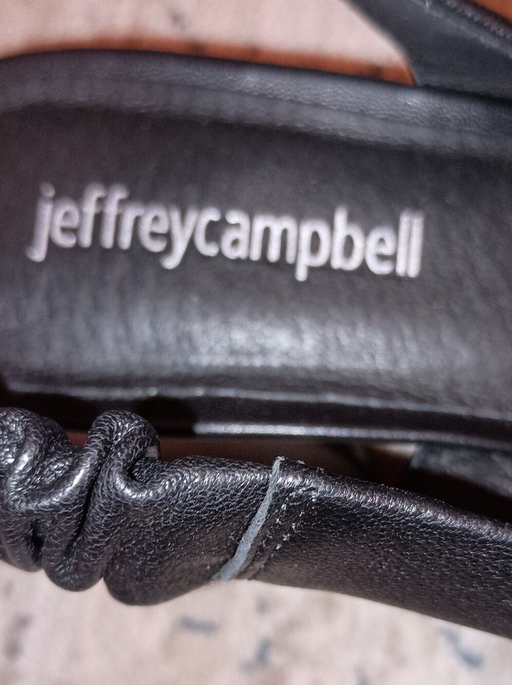Jeffrey Campbell Black Leather Open-Toe Slingback Platform Heels - Picture 7 of 12